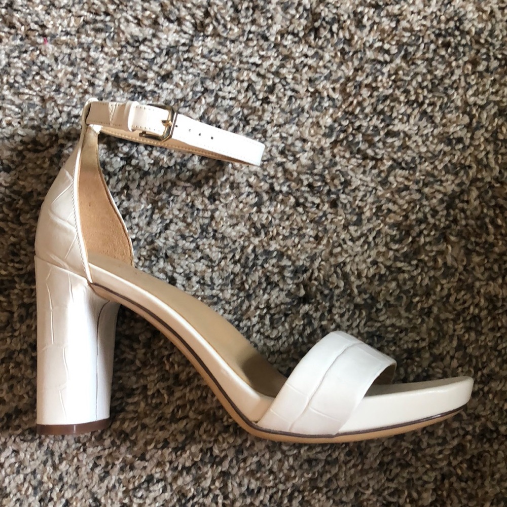 Embossed Croc Ankle Strap Heels